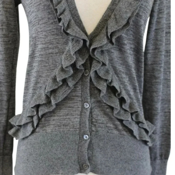 J.CREW EUC WOMENS GRAY GREY SWEATER CARDIGAN TOP SHIRT FALL WINTER CASUAL SIZE M - Picture 2 of 8